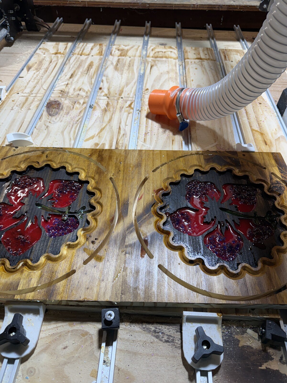 Hibiscus Tiki Pendant Lamp, Hand-Poured Resin, Sea Glass and Bamboo