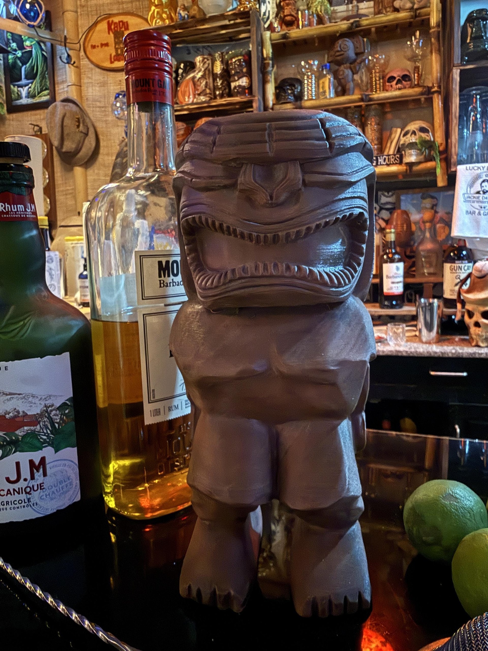 Kane Tiki God Statue, 10 Inch 3D Printed Wood-Tone Finish