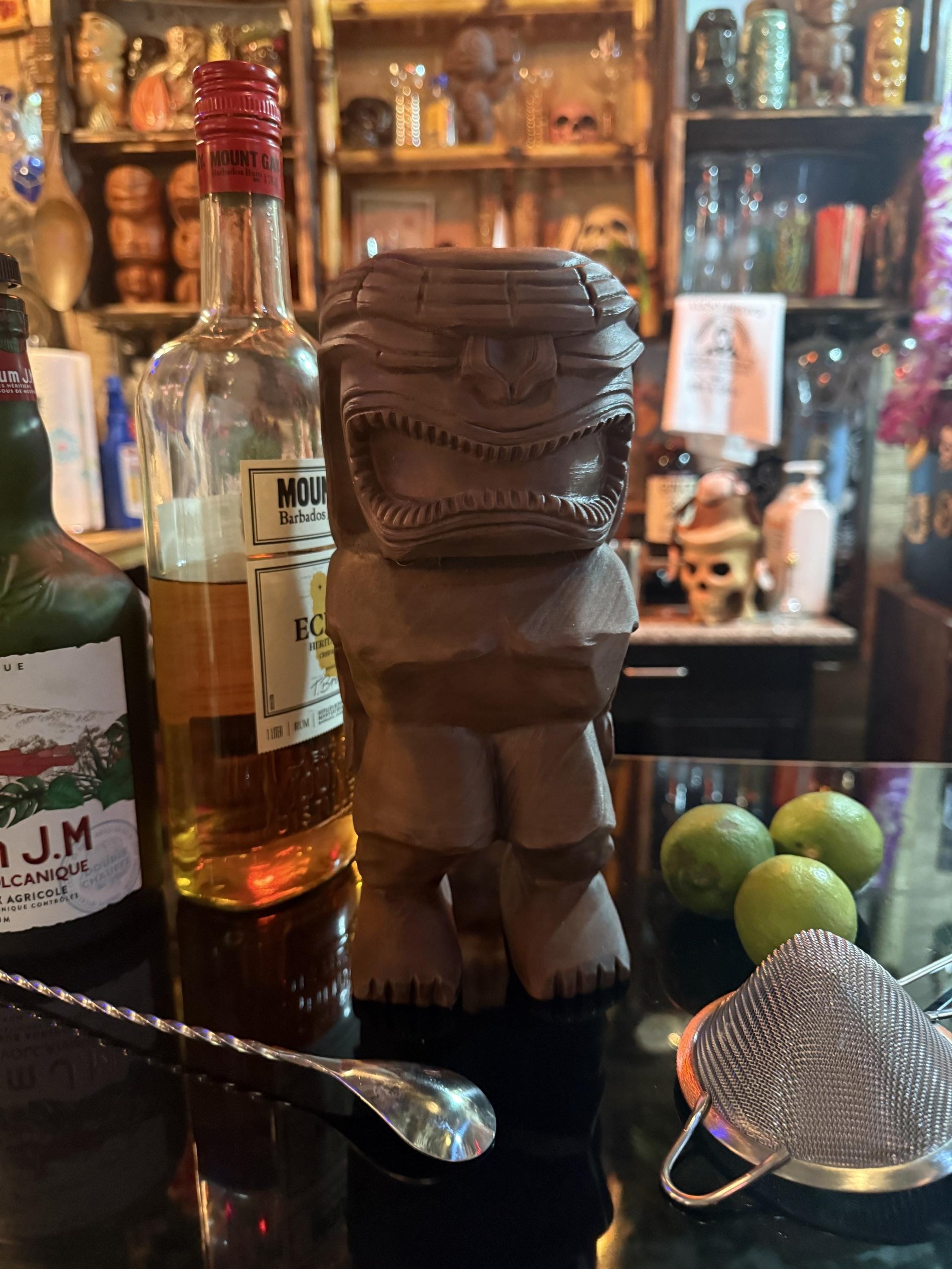 Kane Tiki God Statue, 10 Inch 3D Printed Wood-Tone Finish