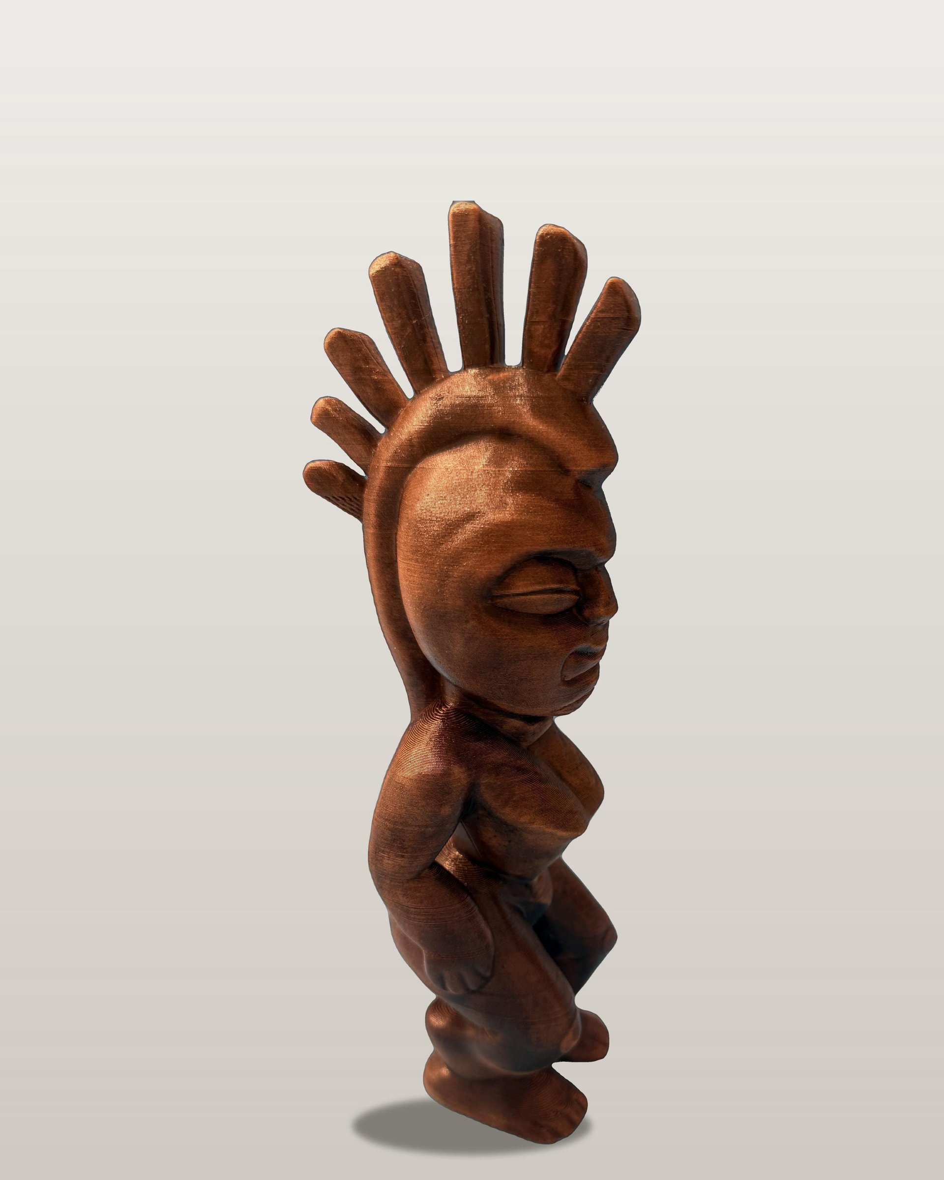 Pele Hawaiian Goddess Tiki Statue, 10 Inch 3D Printed Wood Filament