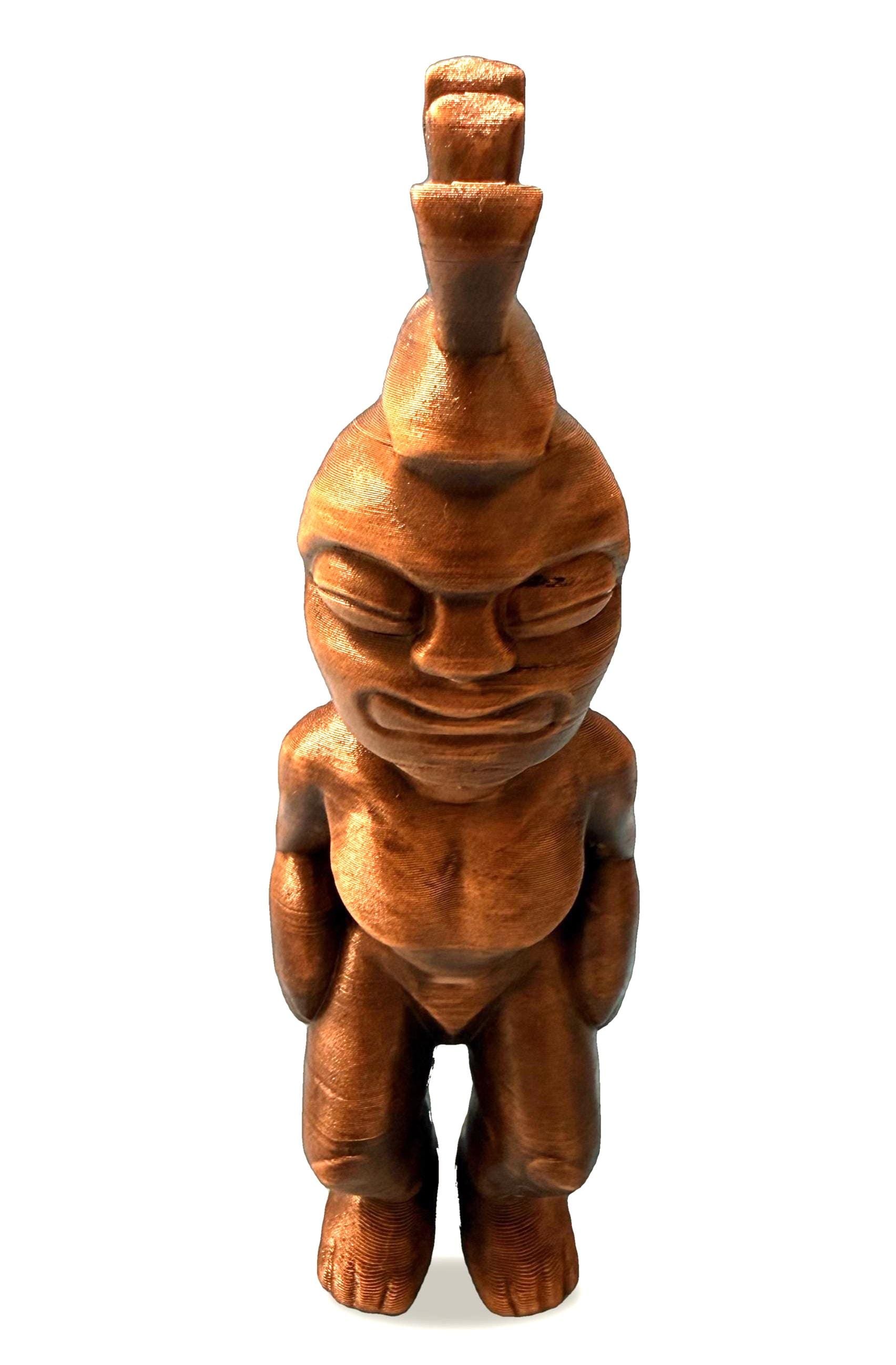 Pele Hawaiian Goddess Tiki Statue, 10 Inch 3D Printed Wood Filament