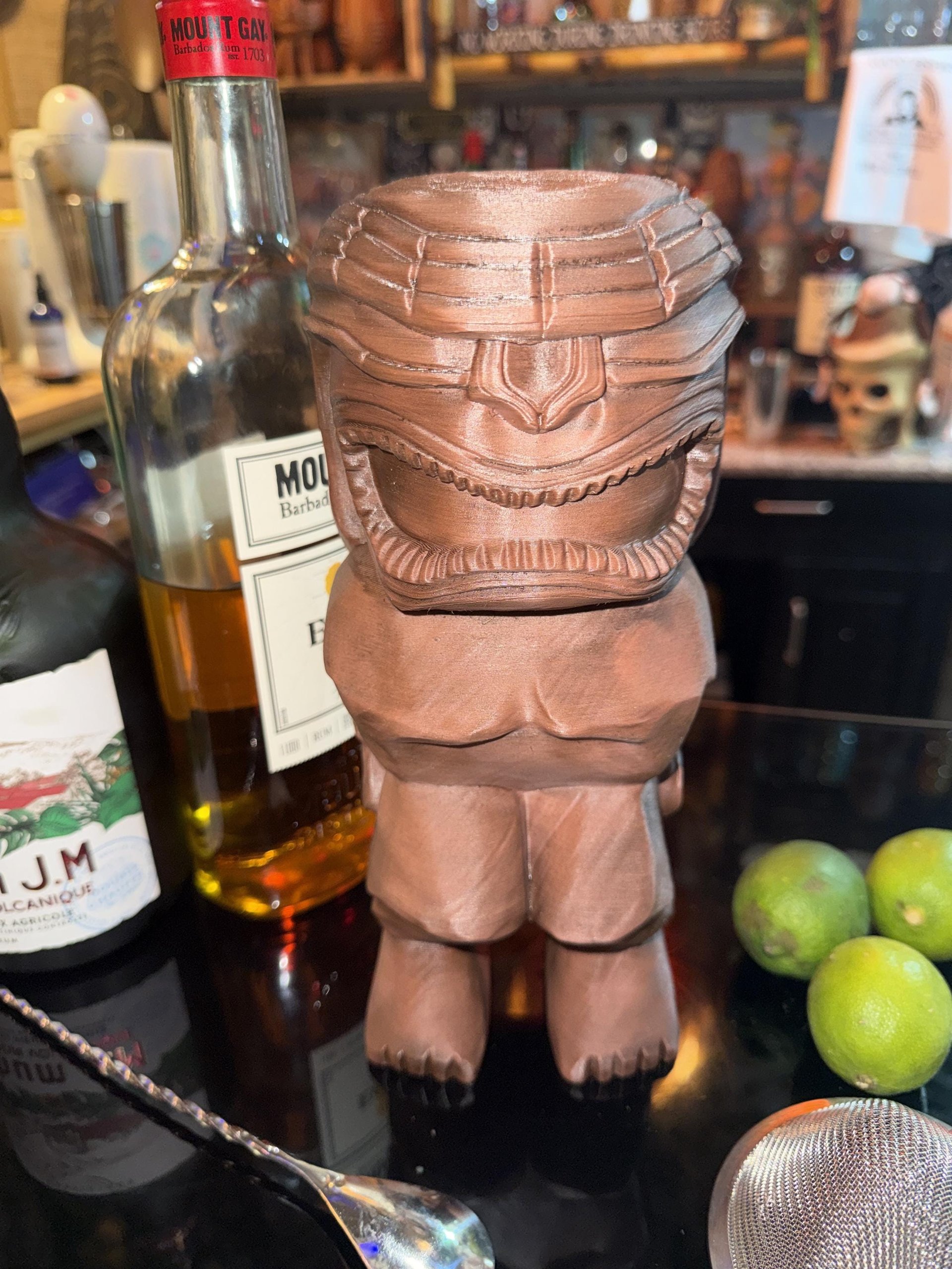 Kane Tiki God Statue, 10 Inch 3D Printed Wood-Tone Finish