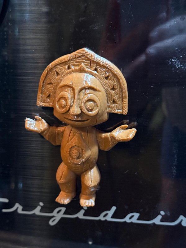 Maui Tiki Fridge Magnet, 3D Printed Wood-Look Tiki Bar Decor