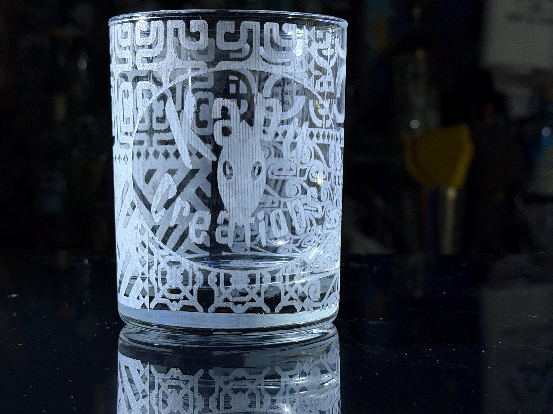 Tongaroa Treehouse custom-art example / finished etch